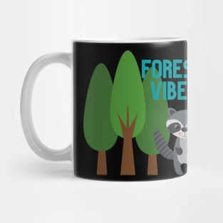 Cute Forest Vibes Raccoon Nature Design Mug